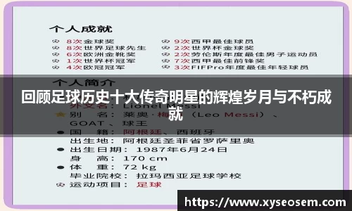 回顾足球历史十大传奇明星的辉煌岁月与不朽成就